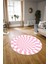 Dijital Kaymaz Taban Yıkanabilir Modern Desen Yuvarlak Mutfak Salon Halısı, N-Y-Modern-78-Pembe, 3