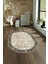 Dijital Kaymaz Yıkanabilir Modern Desen Oval Yolluk Mutfak Salon Halısı, N-O-MODERN-118-BEJ, 4