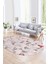 Dijital Kaymaz Yıkanabilir Modern Desen Oval Yolluk Mutfak Salon Halısı, N-O-Modern-82-Pembe, 1