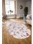 Dijital Kaymaz Yıkanabilir Modern Desen Oval Yolluk Mutfak Salon Halısı, N-O-Modern-82-Pembe, 3