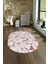 Dijital Kaymaz Yıkanabilir Modern Desen Oval Yolluk Mutfak Salon Halısı, N-O-Modern-82-Pembe, 4