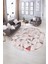 Dijital Kaymaz Yıkanabilir Modern Desen Oval Yolluk Mutfak Salon Halısı, N-O-Modern-82-Pembe, 5