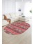 Dijital Kaymaz Yıkanabilir Modern Desen Oval Yolluk Mutfak Salon Halısı, N-O-Modern-19-Pembe, 2