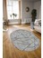Dijital Kaymaz Yıkanabilir Modern Desen Oval Yolluk Mutfak Salon Halısı, N-O-MODERN-117-GRİ, 3