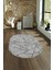 Dijital Kaymaz Yıkanabilir Modern Desen Oval Yolluk Mutfak Salon Halısı, N-O-MODERN-117-GRİ, 4