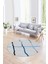 Dijital Kaymaz Taban Yıkanabilir Modern Desen Yuvarlak Mutfak Salon Halısı, N-Y-Modern-73-Mavi, 1