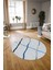 Dijital Kaymaz Taban Yıkanabilir Modern Desen Yuvarlak Mutfak Salon Halısı, N-Y-Modern-73-Mavi, 3