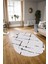 Dijital Kaymaz Yıkanabilir Modern Desen Oval Yolluk Mutfak Salon Halısı, N-O-Modern-72-Siyah, 3