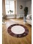 Dijital Kaymaz Taban Yıkanabilir Modern Desen Yuvarlak Mutfak Salon Halısı, N-Y-MODERN-119-PEMBE, 3