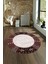 Dijital Kaymaz Taban Yıkanabilir Modern Desen Yuvarlak Mutfak Salon Halısı, N-Y-MODERN-119-PEMBE, 4
