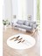 Dijital Kaymaz Taban Yıkanabilir Modern Desen Yuvarlak Mutfak Salon Halısı, N-Y-MODERN-112-BEYAZ, 1