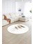 Dijital Kaymaz Taban Yıkanabilir Modern Desen Yuvarlak Mutfak Salon Halısı, N-Y-MODERN-112-BEYAZ, 2