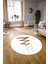 Dijital Kaymaz Taban Yıkanabilir Modern Desen Yuvarlak Mutfak Salon Halısı, N-Y-MODERN-112-BEYAZ, 3