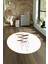 Dijital Kaymaz Taban Yıkanabilir Modern Desen Yuvarlak Mutfak Salon Halısı, N-Y-MODERN-112-BEYAZ, 4