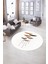 Dijital Kaymaz Taban Yıkanabilir Modern Desen Yuvarlak Mutfak Salon Halısı, N-Y-MODERN-112-BEYAZ, 5