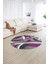 Dijital Kaymaz Taban Yıkanabilir Modern Desen Yuvarlak Mutfak Salon Halısı, N-Y-Modern-97-Mor, 2