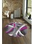 Dijital Kaymaz Taban Yıkanabilir Modern Desen Yuvarlak Mutfak Salon Halısı, N-Y-Modern-97-Mor, 4