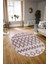 Dijital Kaymaz Yıkanabilir Modern Desen Oval Yolluk Mutfak Salon Halısı, N-O-Modern-92-Pembe, 3