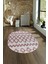 Dijital Kaymaz Yıkanabilir Modern Desen Oval Yolluk Mutfak Salon Halısı, N-O-Modern-92-Pembe, 4