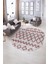 Dijital Kaymaz Yıkanabilir Modern Desen Oval Yolluk Mutfak Salon Halısı, N-O-Modern-92-Pembe, 5
