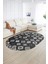 Dijital Kaymaz Yıkanabilir Modern Desen Oval Yolluk Mutfak Salon Halısı, N-O-Modern-99-Antrasit, 2