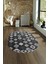 Dijital Kaymaz Yıkanabilir Modern Desen Oval Yolluk Mutfak Salon Halısı, N-O-Modern-99-Antrasit, 4