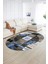 Dijital Kaymaz Yıkanabilir Modern Desen Oval Yolluk Mutfak Salon Halısı, N-O-Modern-33-Mavi, 2