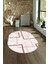 Dijital Kaymaz Yıkanabilir Modern Desen Oval Yolluk Mutfak Salon Halısı, N-O-Modern-80-Pembe, 4