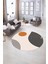 Dijital Kaymaz Taban Yıkanabilir Modern Desen Yuvarlak Mutfak Salon Halısı, N-Y-Modern-52-Turuncu, 5