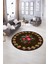 Dijital Kaymaz Taban Yıkanabilir Modern Desen Yuvarlak Mutfak Salon Halısı, N-Y-Modern-20-Kahve, 5