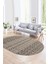 Dijital Kaymaz Yıkanabilir Modern Desen Oval Yolluk Mutfak Salon Halısı, N-O-Modern-86-Krem, 1