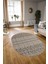 Dijital Kaymaz Yıkanabilir Modern Desen Oval Yolluk Mutfak Salon Halısı, N-O-Modern-86-Krem, 3