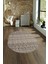 Dijital Kaymaz Yıkanabilir Modern Desen Oval Yolluk Mutfak Salon Halısı, N-O-Modern-86-Krem, 4