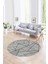 Dijital Kaymaz Taban Yıkanabilir Modern Desen Yuvarlak Mutfak Salon Halısı, N-Y-MODERN-117-GRİ, 1