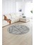 Dijital Kaymaz Taban Yıkanabilir Modern Desen Yuvarlak Mutfak Salon Halısı, N-Y-MODERN-117-GRİ, 2