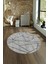 Dijital Kaymaz Taban Yıkanabilir Modern Desen Yuvarlak Mutfak Salon Halısı, N-Y-MODERN-117-GRİ, 4
