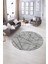 Dijital Kaymaz Taban Yıkanabilir Modern Desen Yuvarlak Mutfak Salon Halısı, N-Y-MODERN-117-GRİ, 5