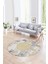Dijital Kaymaz Taban Yıkanabilir Modern Desen Yuvarlak Mutfak Salon Halısı, N-Y-Modern-45-Krem, 1