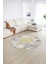 Dijital Kaymaz Taban Yıkanabilir Modern Desen Yuvarlak Mutfak Salon Halısı, N-Y-Modern-45-Krem, 2