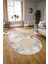 Dijital Kaymaz Taban Yıkanabilir Modern Desen Yuvarlak Mutfak Salon Halısı, N-Y-Modern-45-Krem, 3