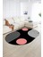 Dijital Kaymaz Yıkanabilir Modern Desen Oval Yolluk Mutfak Salon Halısı, N-O-Modern-52-Pembe, 2