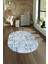 Dijital Kaymaz Yıkanabilir Modern Desen Oval Yolluk Mutfak Salon Halısı, N-O-Modern-89-Mavi, 4