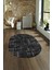 Dijital Kaymaz Yıkanabilir Modern Desen Oval Yolluk Mutfak Salon Halısı, N-O-Modern-89-Siyah, 4