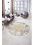 Dijital Kaymaz Taban Yıkanabilir Modern Desen Yuvarlak Mutfak Salon Halısı, N-Y-Modern-45-Krem, 5