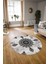 Dijital Kaymaz Taban Yıkanabilir Modern Desen Yuvarlak Mutfak Salon Halısı, N-Y-Modern-45-Siyah, 3