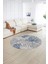 Dijital Kaymaz Taban Yıkanabilir Modern Desen Yuvarlak Mutfak Salon Halısı, N-Y-Modern-95-Mavi, 2