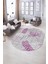 Dijital Kaymaz Yıkanabilir Modern Desen Oval Yolluk Mutfak Salon Halısı, N-O-Modern-95-Mor, 5