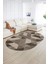 Dijital Kaymaz Yıkanabilir Modern Desen Oval Yolluk Mutfak Salon Halısı, N-O-Modern-96-Bej, 2