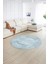 Dijital Kaymaz Taban Yıkanabilir Modern Desen Yuvarlak Mutfak Salon Halısı, N-Y-Modern-62-Mavi, 2