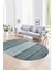 Dijital Kaymaz Yıkanabilir Modern Desen Oval Yolluk Mutfak Salon Halısı, N-O-Modern-83-Turkuaz, 1